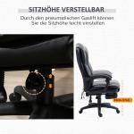 Ergonomisk Kontorsstol med Fotstöd, Bekväm Skrivbordsstol med Massage och Vibration, Höj- och Sänkbar Arbetsstol, Svart, 68,5 x 68,5 x 119-127 cm