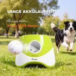 Bollkastare Automatisk Grön Plast för Hundar Interaktiv Leksak med 3 Bollar och Justerbart Kastavstånd Rolig Träning och Aktivitet