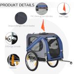 Cykelvagn för Hundtransport Rymlig Hundkärra med Regnskydd och God Ventilation Blå 130 X 73 X 90 Cm