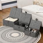 Förvaringslådor med Lock 3-Pack, Stapelbara Plastlådor med Spännen, Praktisk Förvaring för Hemmet, Grå, 7/12/18 l