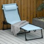 Solsäng Prisvärd Turkos Metall för Trädgård och Pool med Hopfällbar Design och Andningsbart Tyg Stabil Konstruktion för Vila 189 x 58 x 30 cm