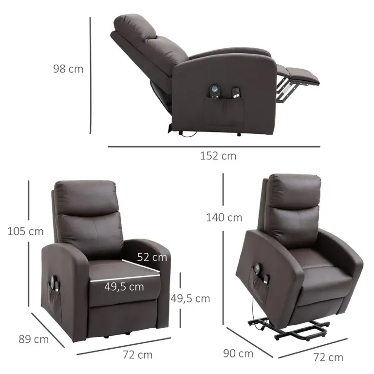 Relaxfåtölj Fåtölj Brun av Konstläder och Metall