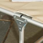 Justerbar Solsäng i Aluminium, Hopfällbar Solstol med 5 Lägen, Ergonomisk Design i Beige Textilene, Beige, 170 x 60 x 76 cm