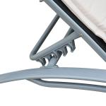 Solstol Trädgårdsstol Relaxstol Krämvit Aluminium för Terrass och Balkong Justerbart Ryggstöd Bekväm 170 X 64 X 82 Cm