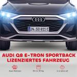 Elbil för Barn Audi Q8 med Fjärrkontroll och Musik samt LED Strålkastare för Lek och Motion Hållbar och Säker Svart Plast 12V 3–5 km/h