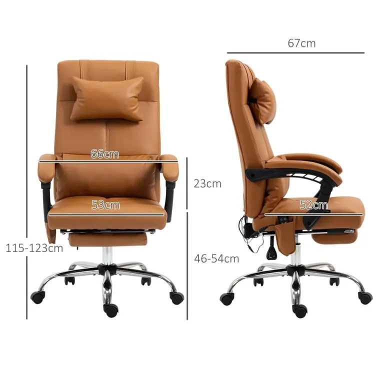 Kontorsstol Massagestol Ljusbrun av Konstläder Ergonomisk