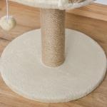 Skrapstolpe Kattträd Krämvit av Sisal och Plysch för Små Katter Klösträd med Liggyta och Lekboll Stabil 49 cm