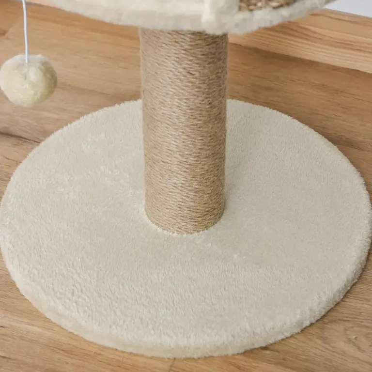 Klösträd Krämvit av Sisal och Plysch 49 cm