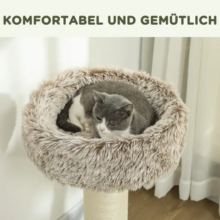 Klösträd Klöspelare Brun av Sisal och Plysch 87 cm
