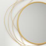 Rund Väggspegel med Metallram, Guld, Ø65 cm