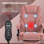 Ergonomisk Kontorsstol med Massagefunktion, Fotstöd, Vridbar och Rullbar, Rosa
