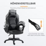 Gamingstol med Massage och Värme Ergonomisk Kontorsstol 6 Vibrationspunkter Konstläder Svart Röd 68 X 69 X 108-117 Cm