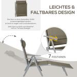 Justerbar Solsäng i Textilene, Bekväm Solstol med 7 Lägen, Ergonomisk Design för Avkoppling i Trädgården, Svart, 137 x 63,5 x 100,5 cm