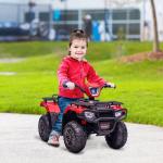 Elektrisk Fyrhjuling för Barn, Tuff ATV med LED-Ljus och Musik, Rolig Körupplevelse för Små Äventyrare, Svart/Röd, 88 x 45 x 50 cm