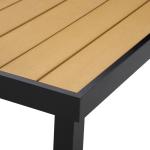 Trädgårdsbord Stabil Natur Svart Aluminium för Trädgård och Altan Matbord för Åtta Personer i Underhållsfri Plast Robust Modell 190 x 90 x 74 cm