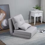 Golvstol, Vikmadrass, 2-i-1 Design med Avtagbar Kudde, 60 x 80 x 56 cm, Grå