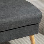 Soffa 2 Sits Kompakt Grå Linnetyg och Trä för Vardagsrum och Små Utrymmen Tuftad Ryggstöd med Mjuk Stoppning Modern och Platsbesparande Design