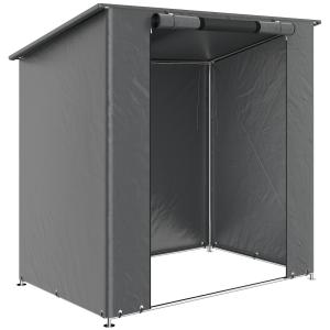Tältgarage Vattentät Mörkgrå PE-duk för Cykel och Moped Upprullningsbar Dörr Väderbeständigt Skydd 190x120 cm