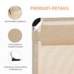 Justerbar Solsäng i Aluminium, Hopfällbar Solstol med 5 Lägen, Ergonomisk Design i Beige Textilene, Beige, 170 x 60 x 76 cm
