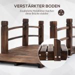 Trädgårdsbro Träbro Dammbro Dekorativ Bro med Räcken upp till 180 Kg Mörkbrunt Granträ 152,5 X 67 X 48 Cm
