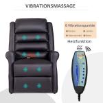 Massagestol Avslappningsstol Brun av Konstläder och Metall för Ultimat Komfort med Ståhjälp och Värmefunktion Liggfunktion Mugghållare