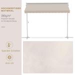 Fristående Dubbelmarkis med Vev Flexibelt Solskydd 2 Sidor Stabil Stålram UV-Skyddande Väv Beige 3 X 3 M