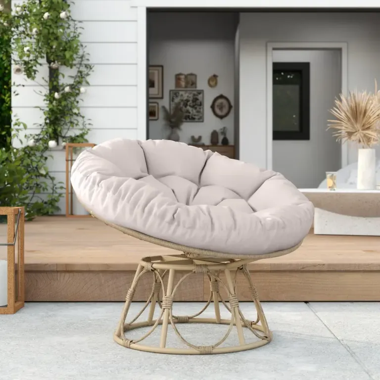 Papasan Stol Rottingstol 360° Ljusgrå av Rotting 120 cm