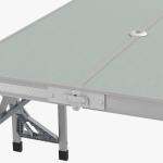 Campingbord Fällbord med 4 Stolar Grå av Aluminium för Camping och Trädgård Lätt Multifunktionellt Bord för 4 Personer 85,5 x 135 cm