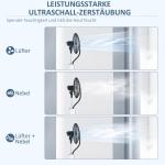Vattenkylningsfläkt Stativfläkt med Spraydimma Vit av Plast för Hem ve Kontor Oscillerande Fläkt med Timer 90 W 125 cm