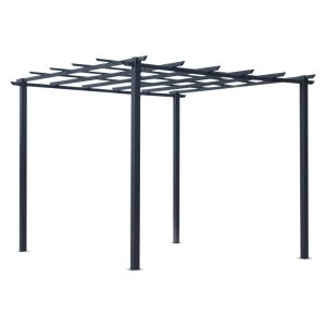 Stor Rosenpaviljong Metall Stabil Trädgårdsbåge och Spaljé för Klätterväxter Vacker Ingång till Trädgården Svart 297 X 295 X 230 Cm