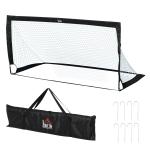 Fotbollsmål 2-Pack Hopfällbara Minimål Stål och Tetrolon för Trädgård och Lekplats Svart 186 X 90 X 89 Cm