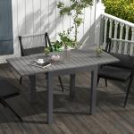 Trädgårdsbord Matbord Grå av Aluminium för Balkong och Trädgård Utbyggbart Uteplatsbord för 6 Personer 81-162 x 80 x 75 cm