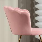 Stoppad Accentstol med Lotus-design Ryggstöd och Metallben, Rosa