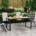 Trädgårdsbord Balkongbord Rektangulärt Teak av Plast för Uteplats och Trädgård Tåligt Matbord med Trälook 160 x 80 cm
