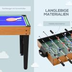 Spelbord Multispelbord Natur Svart av Stål och MDF för Barn 4-i-1 Bord med Biljard och Fotboll