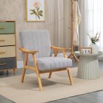 Öronlappsfåtölj i Ljusgrått Tyg, Bekväm Relaxstol med Armstöd, Elegant Loungestol i Skandinavisk Design, Ljusgrå, 64 x 70 x 72 cm