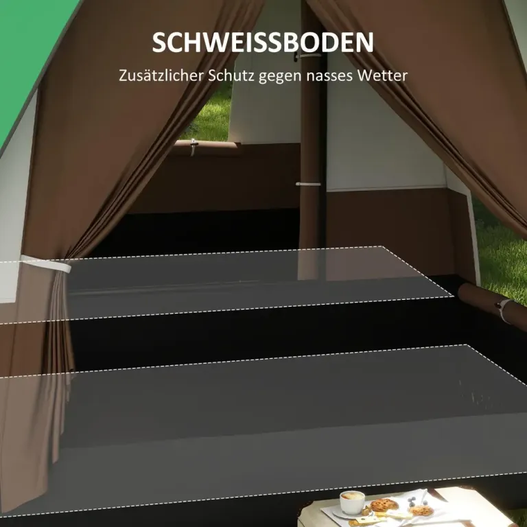 Grupptält Familjetält Grön av Polyester 4,9 x 3,05 x 2,25 m