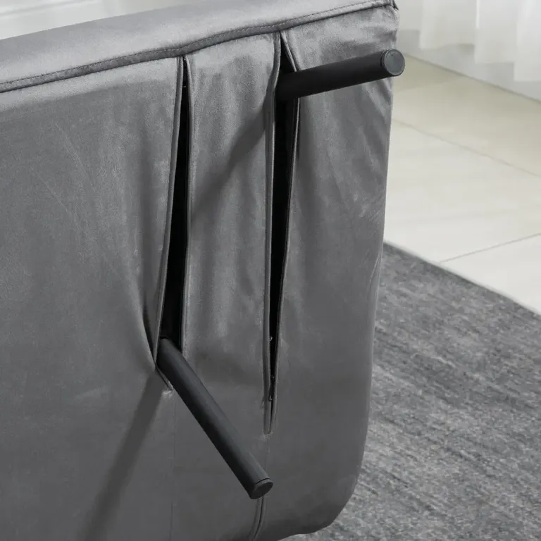 Bäddsoffa 2-Sits Soffa Mörkgrå av Sammet 102 x 73 x 81 cm