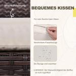 Balkongset i Konstrotting 2 Delar, Kompakt Utemöbelgrupp med Dynor, Väderbeständig Design för Terrass, Brun/Krämvit