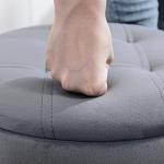 Barstol med Förvaring Grå Sammet och Metall för Kök Roterbar Barpall med Höj och Sänkbar Sits Lyxig Design och Mjuk Stoppning 65 cm