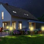 Solar Trädgårdslampor 4-Pack IP44 Vattentät 6-8 H Belysningstid Varm Ljuskälla Plast Svart Ø12 X H72 Cm