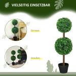 Konstgjorda Växter Buxbom Grön av Plast för Inomhus och Utomhusbruk Set om 2 UV-Beständig Krukväxt 90 cm