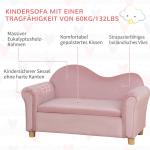 Barnsoffa Förvaringssoffa Rosa av Fleece och Trä för Barn 3-5 År Tvåsits med Förvaringsutrymme Mjuk och Bekväm 84 x 41,5 x 48,5 cm