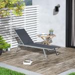 Trädgårdssolstol Relaxstol 5-Nivå Ryggstöd Svart Metall för Trädgård och Terrass 170 X 58 X 97 Cm