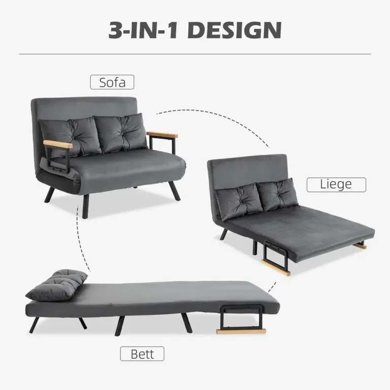Bäddsoffa 2-Sits Soffa Mörkgrå av Sammet 102 x 73 x 81 cm