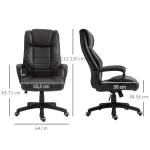 Kontorsstol med Massagefunktion, Höj- och Sänkbar Chefsstol, Ergonomisk Snurrstol, 6 Vibrationspunkter, Brun