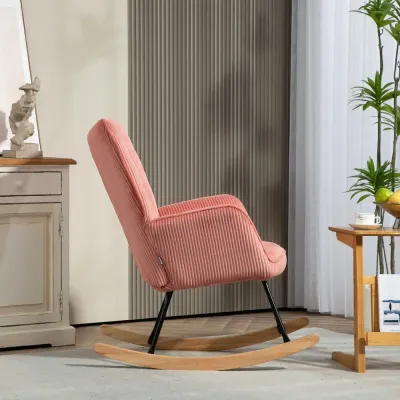 Gungstol Relaxstol Rosa av Manchesterlook och Trä Fåtölj