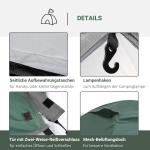 Tält För 2 Personer 190T Campingtält Med Pinnar Kupoltält Glasfiber Polyester Grå 325 X 183 X 130 Cm