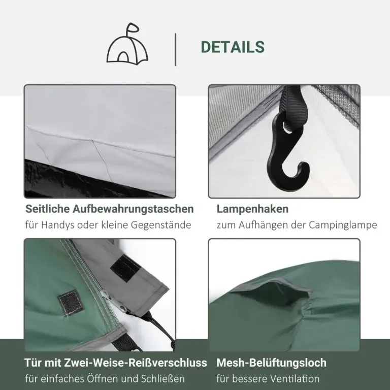 Tält för 2 Personer 190t Campingtält 325 x 183 x 130 cm