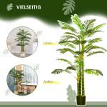 Konstgjord Växt Palm Konstträd i Kruka Grön av Plast för Vardagsrum och Kontor Naturtrogen Dekoration Höjd 190 cm